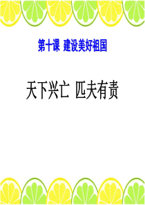 人教版八年级道德与法治上册《天下兴亡-匹夫有责》PPT课件