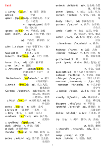 人教版高中英语必修一单词--带音标--打印版