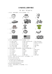 七年级仁爱版英语上册期中试卷(含答案)