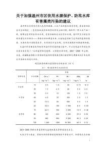 关于加强温州市区饮用水源保护、防范水库有害藻类污染的建议.