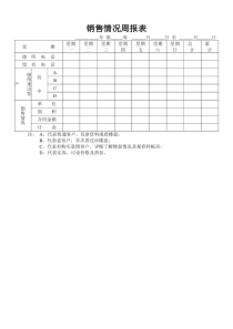 销售情况周报表