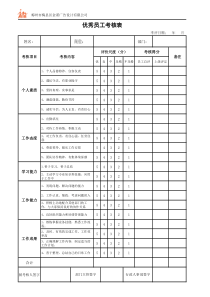 优秀员工考核表