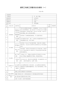 建筑工地施工质量安全自查表(一)