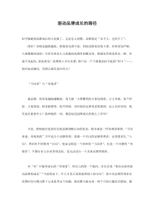 驱动品牌成长的路径(doc7)(1)