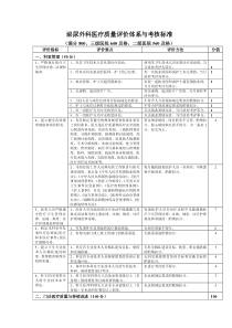 泌尿外科医疗质量评价体系与考核标准