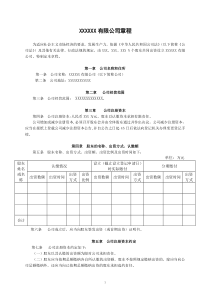 2014最新公司章程范本