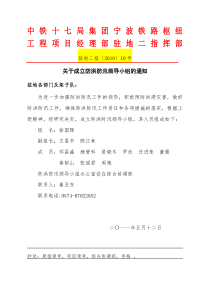 关于成立防洪防汛领导小组的通知