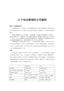 12个知识管理的公司案例