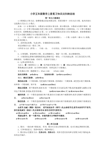 人教版小学五年级数学上册知识点归纳总结全