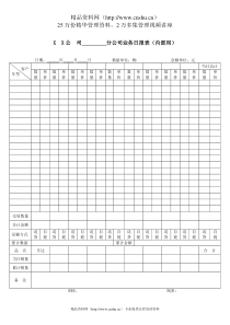 XX公司分公司业务日报表（内部用）