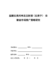 盐酸右美托咪定注射液-安徽省市场推广策略研究