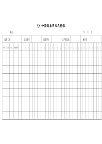 XX公司设备日常点检表