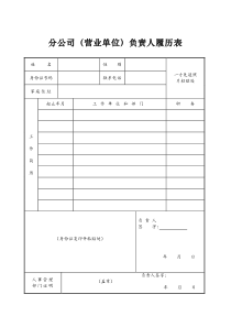 x分公司（营业单位）负责人履历表