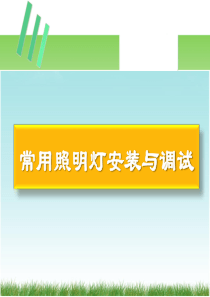 照明系统安装与维护-常用照明灯安装与调试