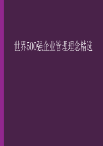 世界500强企业管理理念精选（PPT51页)