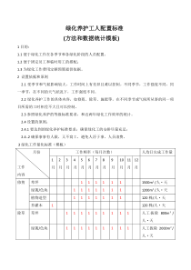 绿化养护工人配置标准