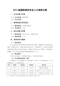 国际商务专业人才培养方案