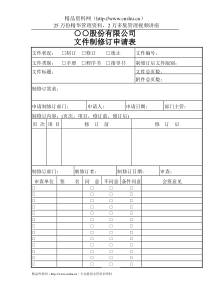 ○○股份有限公司文件制修订申请表