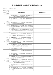 财务管理规章制度执行情况检查统计表