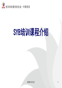 SYB培训课程介绍