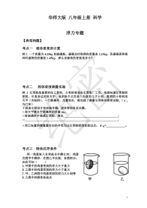 华师大版-八年级上册-科学-《浮力》提高专题讲义