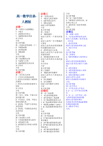 高一数学目录-人教版