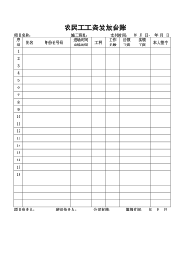 农民工工资发放台账