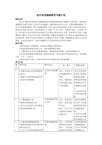 高中体育健康教育专题计划