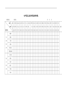 公司卫生情况检查表