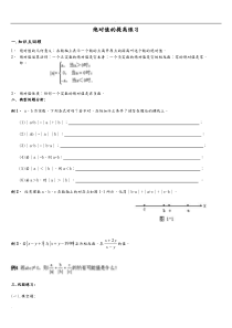 初一年级绝对值和数轴提高题