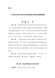 广东省中央引导地方科技发展专项资金管理细则