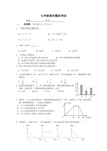 北师大版七年级下册数学期末试卷⑤