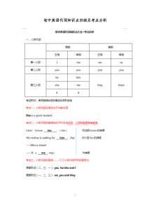 初中英语代词知识点归纳及考点分析