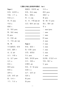 仁爱版七年级上册英语单词各单元过关测试