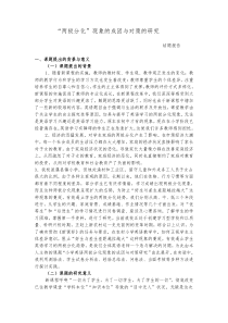 关于“两极分化”现象的成因与对策的研究结题总报告