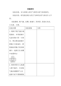 对人体吸入的空气和呼出的气体的探究实验报告