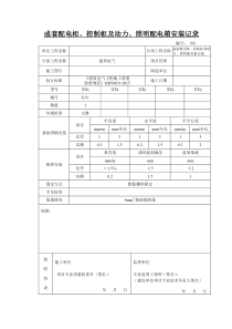 成套配电柜、控制柜及动力、照明配电箱安装记录