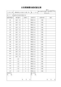 火灾探测器功能试验记录