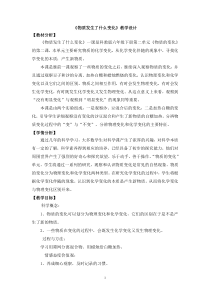 《物质发生了什么变化》教学设计