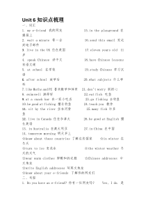 江苏译林版五年级上册Unit6-第六单元知识点归纳总结