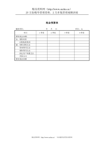 山谷蓝&泰科曼贸易公司现金预算表