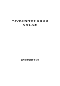 广夏（银川）实业股份公司权责划分汇总表