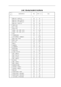 公路工程试验及检测收费标准