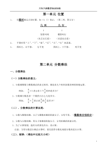 人教版六年级上册数学单元知识点整理