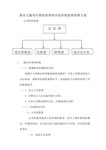 碧水天城项目物业管理初步预算方案讲课稿