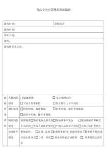 食品安全应急演练记录表格