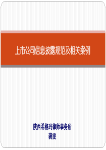 上市公司信息披露及相关案例