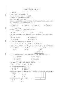 七年级下册数学期末练习题