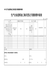 081生产企业进料加工海关登记手册核销申请表