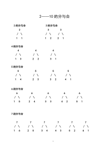 2到10的分与合表